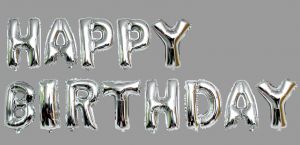 Фолиеви букви HAPPY BIRTHDAY,сребърни